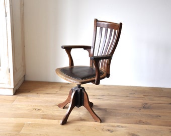 Akzent Stuhl Vintage, Vintage Schreibtischstuhl, Antiker Schreibtischstuhl Holz