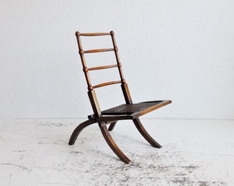 Wunderschöner antiker Holzstuhl, Akzent stuhl vintage, antiker Akzent Stuhl, Holz und Rattan Antiker Stuhl, sehr einzigartiger Stuhl