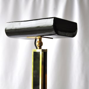 Vintage messing en zwarte vloerlamp, Maison de Romeo Rega, vloerlamp jaren 70