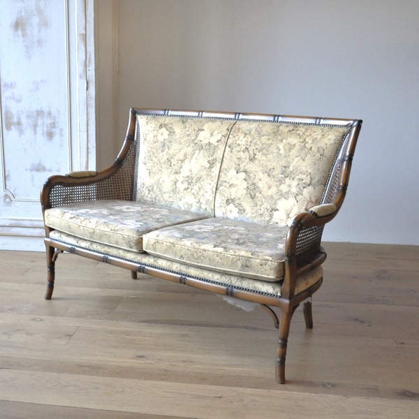 Canapé Giorgetti avec motif floral rose, canapé vintage, canapé antique, chaise d'appoint vintage,