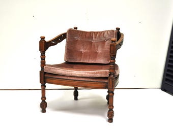 Krzesło akcentowe w stylu vintage firmy Giorgetti w obiciu z różowego aksamitu