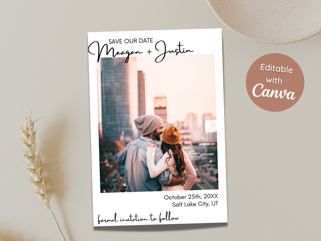 Printable Save the Date Photo Card, Editable Photo Card Template ...