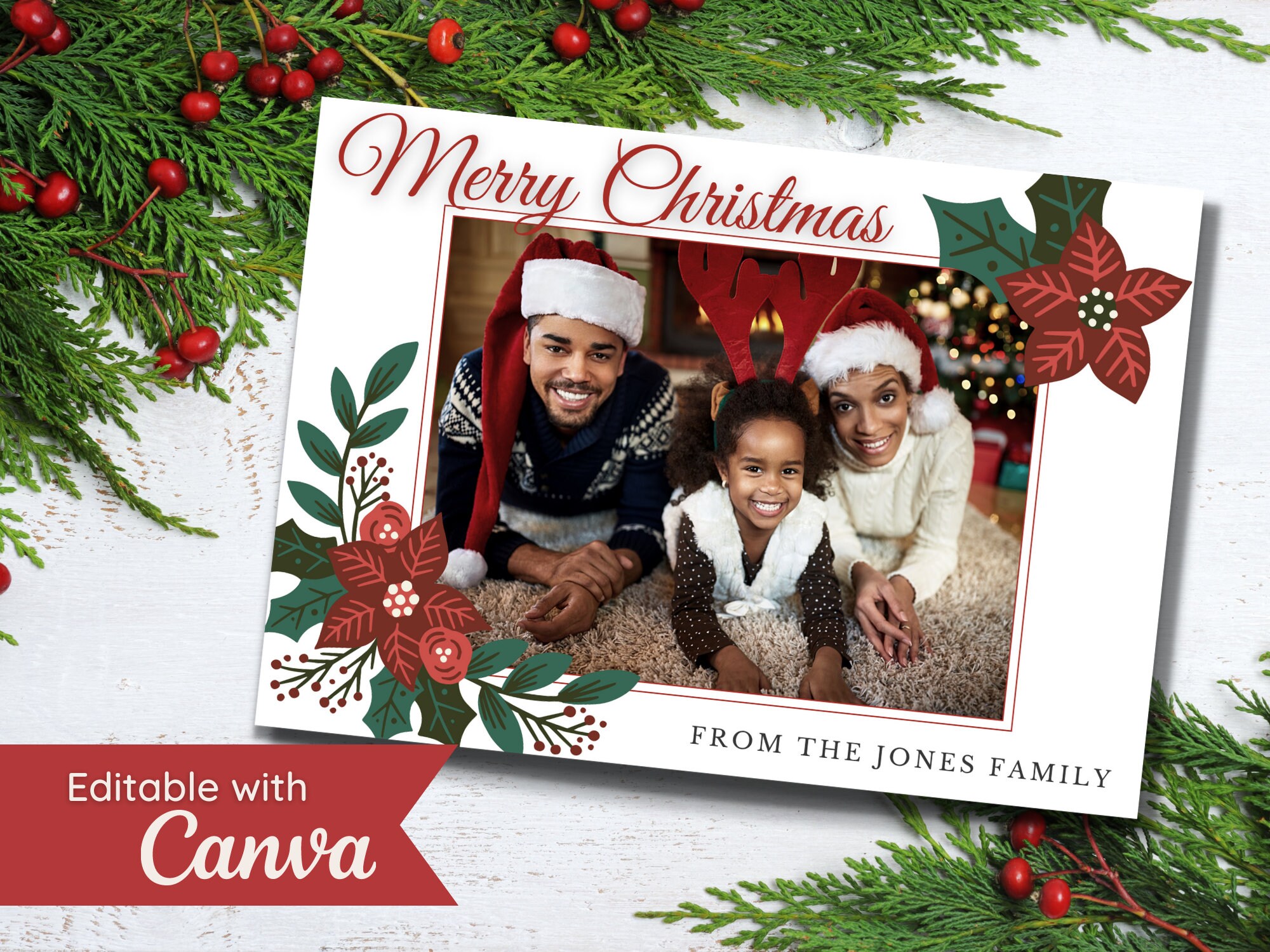 Printable Christmas Photo Template Digital Christmas Photo - Etsy