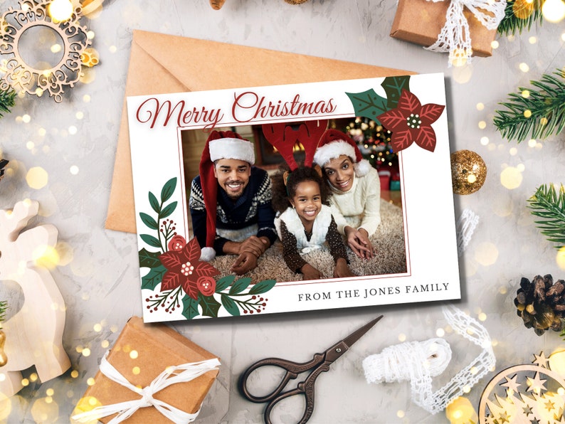 Printable Christmas Photo Template Digital Christmas Photo Etsy