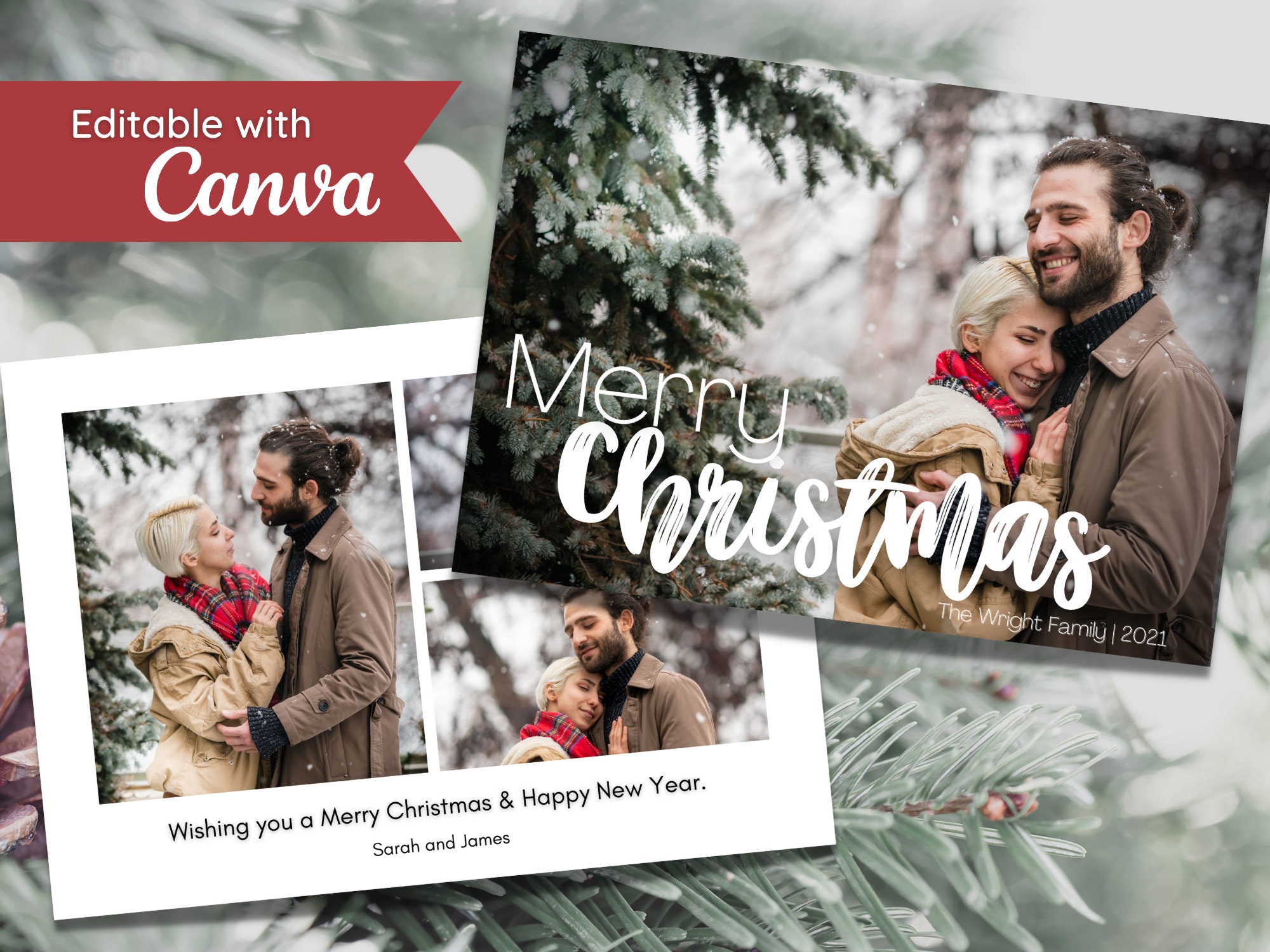 Printable Christmas Photo Template Digital Christmas Photo - Etsy