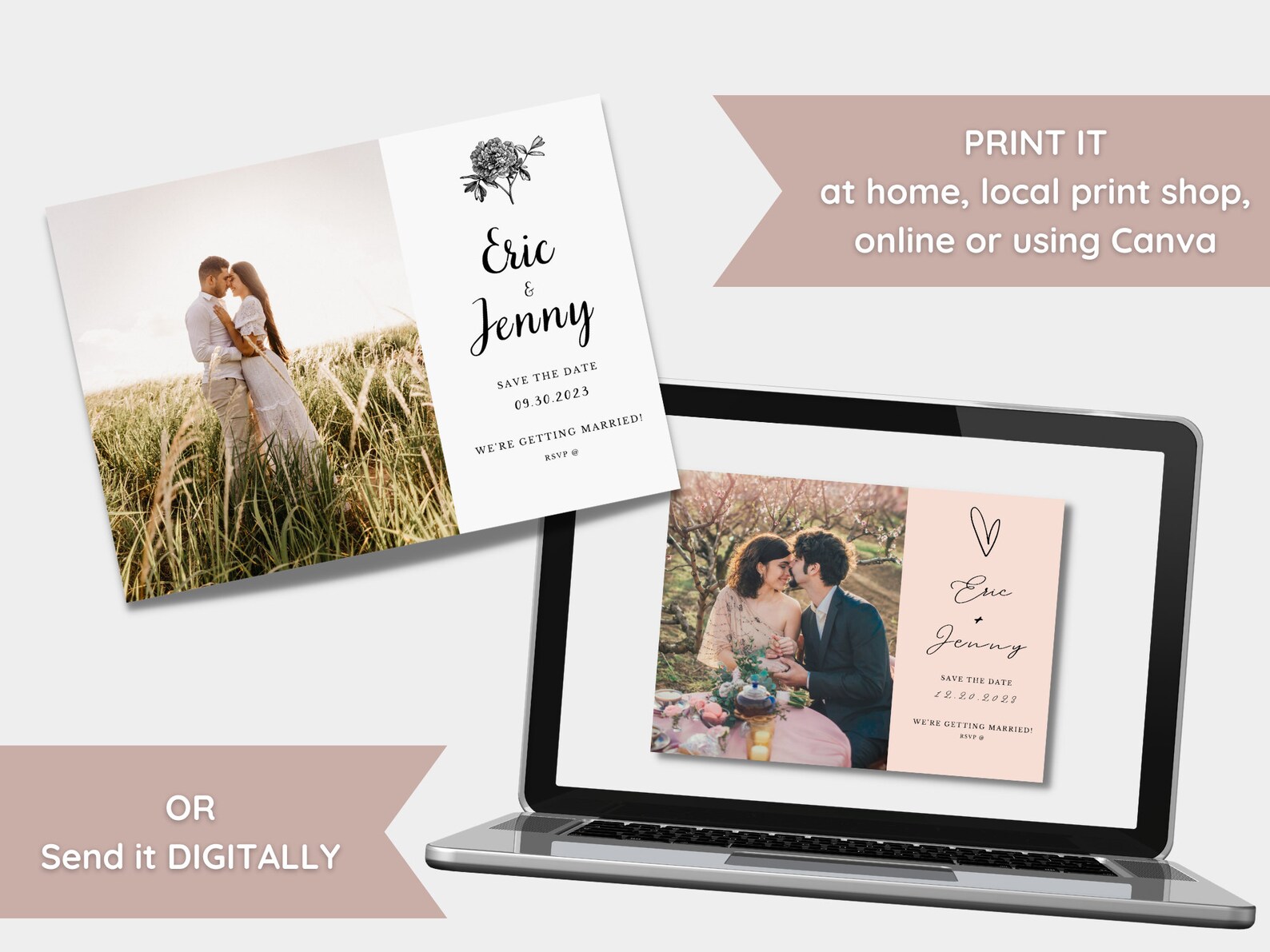 Printable Save the Date Photo Card Editable Photo Card - Etsy