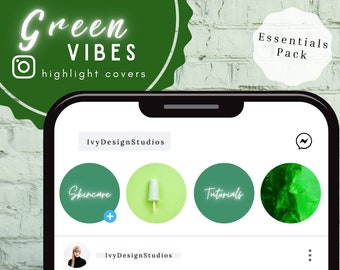 Green Instagram Story Highlight Covers, Aesthetic Story Highlight Covers, Green Story Covers, Lifestyle Story Covers, Green Aesthetic