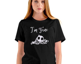 I'm Fine Shirt - Everything is Fine Sarcastic Unisex Shirt - Gothic Clothing - Mall Goth T-Shirt for Goth Girls, Goth Boys - Goth Gift Shirt