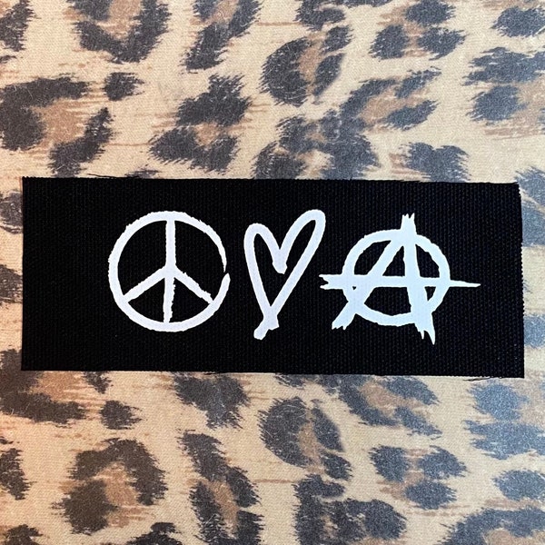 Peace Love Anarchy Patch - Punk Anarchist Patch - Anarchy A Peace Punk Patch - Anti-Racist Protest Anti-Fascist Activism Patches for Jackets