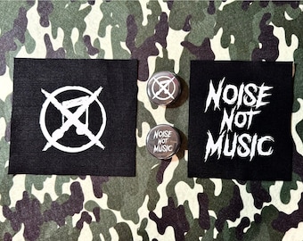 Grindcore Patch, Pin - Grindcore Pin - Grindcore Anti-Music Patches - Grind Core Noise Not Music Patch - Crust Punk Patches for Jackets Punk