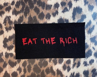 Eat The Rich-patch - Crust-punkpatches - anti-oligarchie, antikapitalistisch politiek punkactivisme-patch - anarchistische naaipatch voor jassen