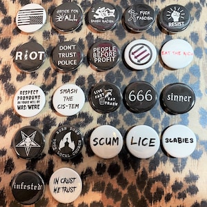 Punk Pins Pinback Punk Buttons Anarchy Anti Racist Acab Protest Punk Pins Pinback Punk Buttons Anarchy Anti Racist Acab Protest