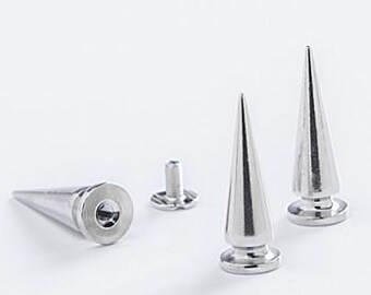 Tree Spikes 10x26mm Screwback Spikes for Punk Jewelry, 1 Inch Spikes for Vests Jackets Bracelets Chokers - Goth Punk Alt Metal Battle Vest