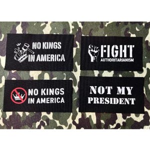No Kings in America Patch - Not My President Patches, Anti-Trump Leftist Patches - Anti Oligarchy Authoritarianism Punk Patches for Jackets