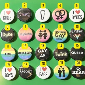 Pines punk del orgullo gay - Pines de la bandera LGBTQ+ - Pines de señalización gay - Pines de bandera lesbiana - Pin de mosquetón para maricones, twink, lesbiana, queer, botón punk, accesorios