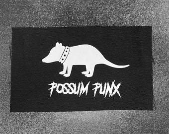 Folk Punk Possum Patch - Crust Punk Patches - Cloth Punk Patches - Crust Punk Patches - Folk Punk Patches - Possum Punx Patch - Sew On Patch