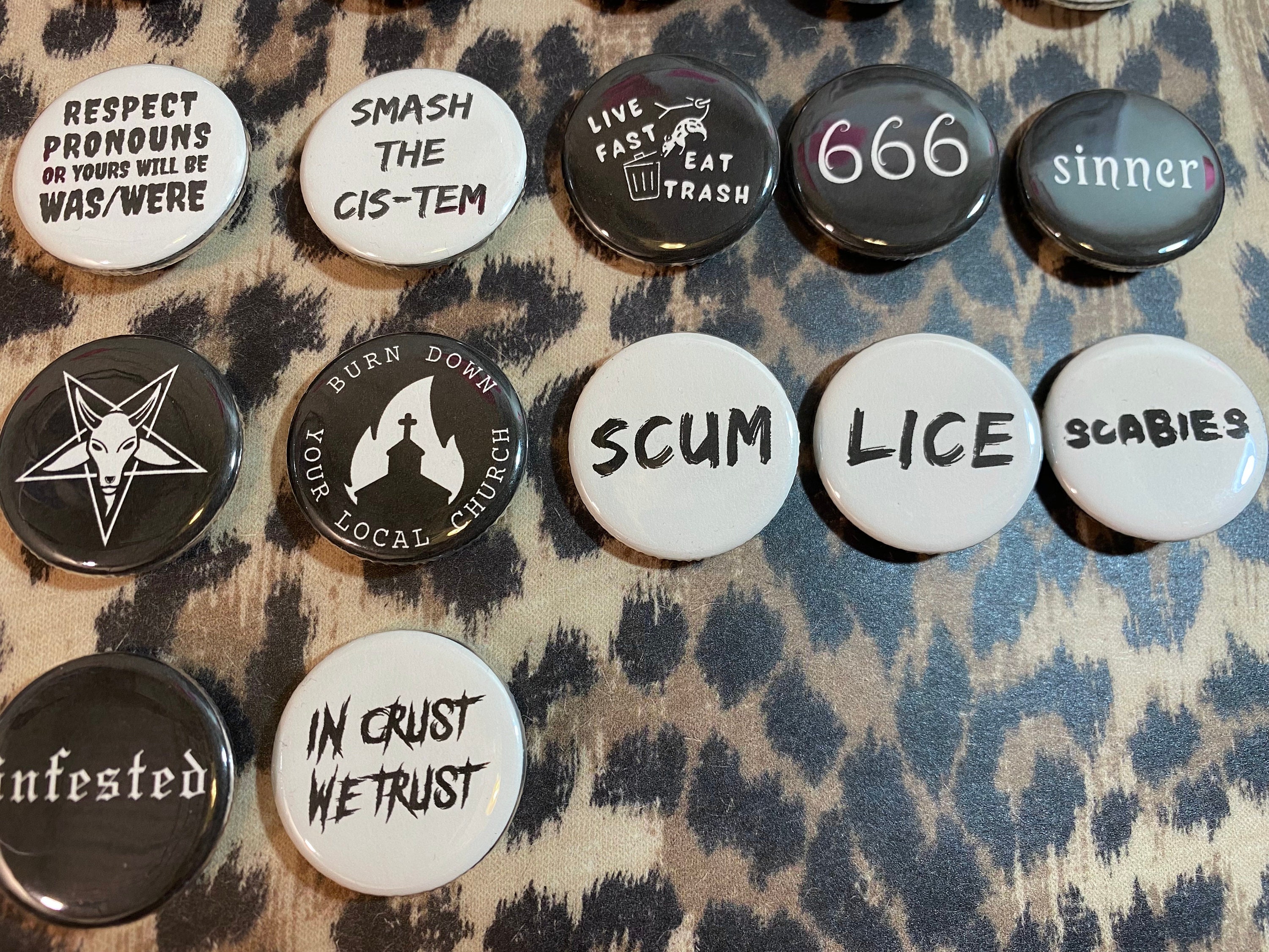 Punk Pins - Pinback Punk Buttons - Anarchy Anti-racist ACAB Protest ...