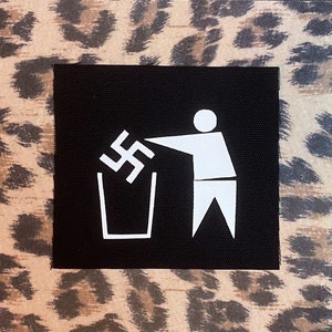 Anti-Nazi Punk Patches - Crust Punk Patches - Anti-Racist Anti-Fascist Patch - Punk Activism Patches - Protest Racism Patch - Cloth Patches
