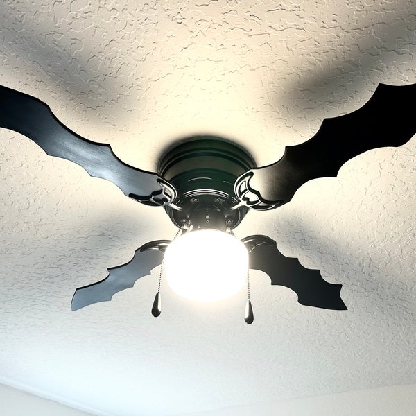 Bat Ceiling Fan - Goth Home Decor - Gothic Room Decor - Goth Ceiling Fan - Bat Wing Fan - Bat Fan with Light Fixture Batwing Decorative Fan