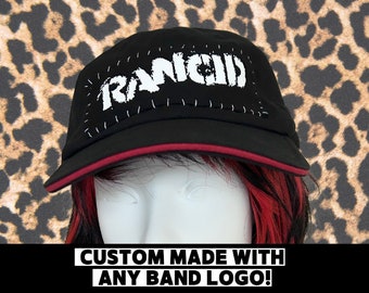 Custom Punk Band Patch Hat - Black Punk Hat with Patch, Crust Punk Hat, Goth Metal Patch Hat, Punk Rock Baseball Cap Hat Punk Accessories