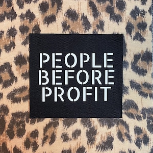 People Before Profit Patch - Punk Patches - Anti-Capitalist Patch - Crust Punk Patches - Punk Activism Patches - Protest Cloth Patches