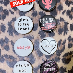 Punk Pins - Pinback Punk Buttons - Feminist Pins - Womens Rights Pins - Women&#39;s March Protest Activism Equality Punk Buttons Punk Rock Pins