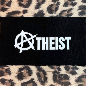 Atheist Patch - Anarchist Patch - Crust Punk Aufnäher - Anarchy Patch - Stoff Punk Aufnäher - Atheismus Punk Aufnäher - Anarchist Aufnäher
