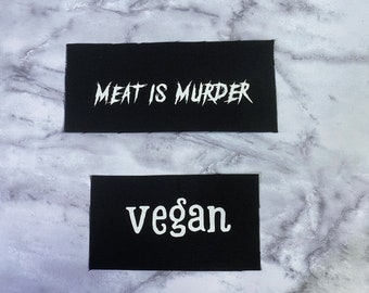Vegan Punk Aufnäher - Veganer Aufnäher - Meat Is Murder Aufnäher - Vegetarisch Punk Aufnäher - Animal Rights Patch Diy Aufnäher