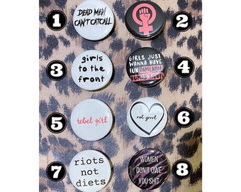 Punk Pins - Pinback Punk Buttons - Feminist Pins - Womens Rights Pins - Dead Men Can't Catcall Protest Activism Punk Buttons Punk Rock Pins