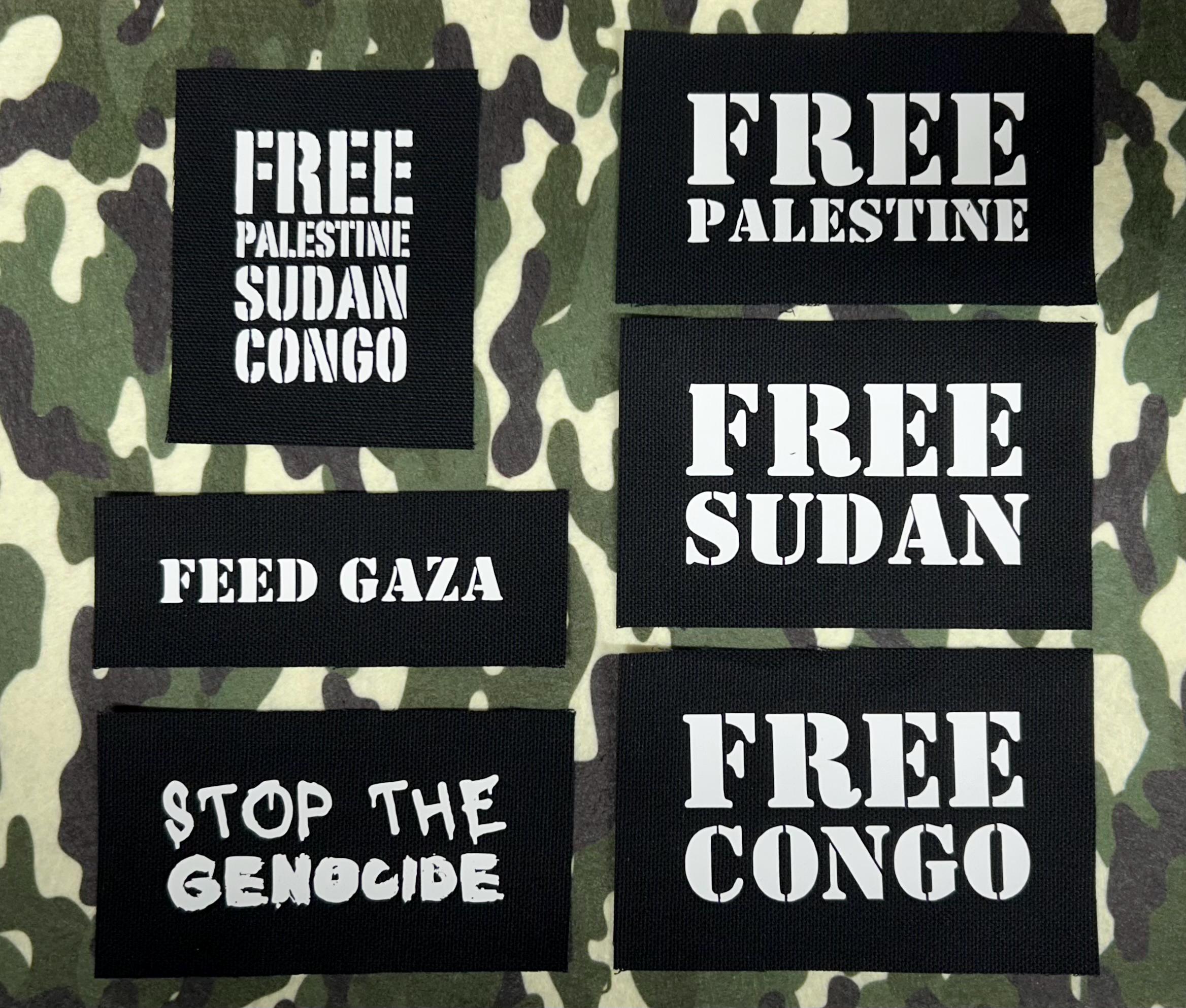 Genocide Patch Free Palestine Patch - Free Sudan Patch - Free Congo Patch - Feed Gaza ...