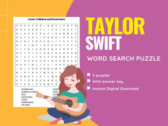 Taylor Swift Word Search Printable Prntbl concejomunicipaldechinu gov co