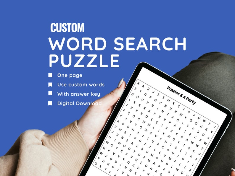 Custom Word Search Puzzles Printable PDF Customized - Etsy