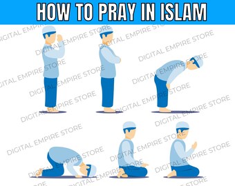 Islamische Gebetsanleitung SVG, Islam, Religion, Muslim Man, Svg, Jpg, Png, Eps Dateien