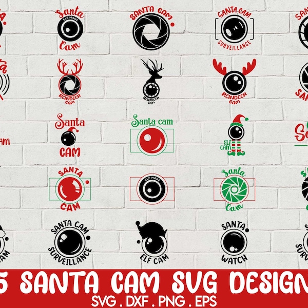 Santa Cam Svg Bundle, Santa Cam Svg, Elf Cam Svg, Reindeer Cam Svg, Santa Cam Surveillance Svg, Santa Watch Svg, Santa Elf Cam Svg