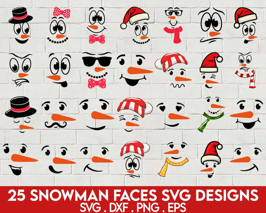 Snowman Face SVG Bundle, Snowman Svg Bundle, Snowman Svg Bundle ...