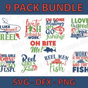 Vissen Svg Bundel |  Moge de vis bij je zijn om | Ik hou ervan om het | Ik hou van een goede paaldans | Png, Dxf, Eps