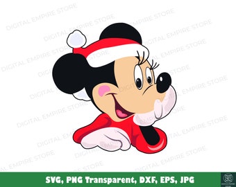 Minnie Maus Weihnachten SVG - Png - Jpg - Dxf - Eps - | Schnittdateien Silhouette | Druckbare | Cricut | Sofort Download