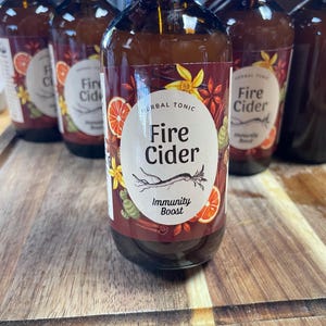 Fire Cider Herbal Tonic with Horseradish, Ginger & Garlic 4 oz