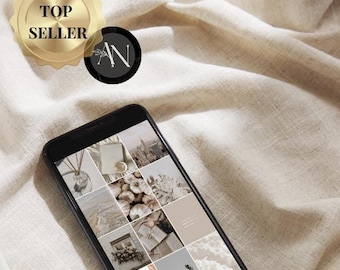 Neutral Colors Aesthetic Fall Vibes Digital Iphone Wallpaper