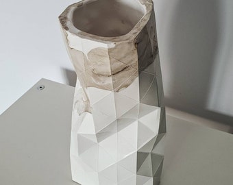 Geometric concrete vase