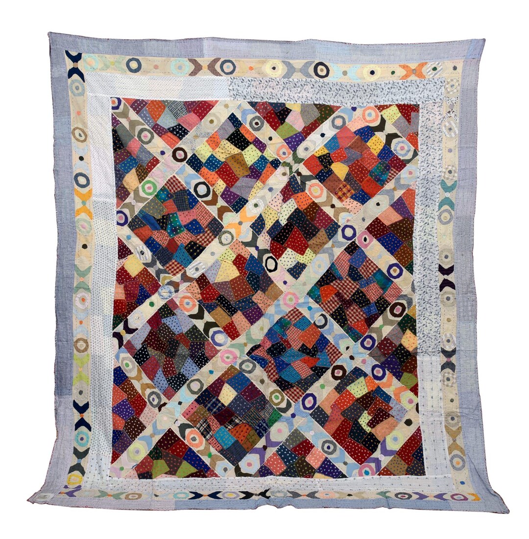 Artisan Upcycled Linen Quilt – Hand-stitched Kantha Bedspread (90x108 ...