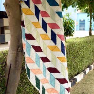 Hand-Quilted Linen Patchwork Throw | (60x90 inch)