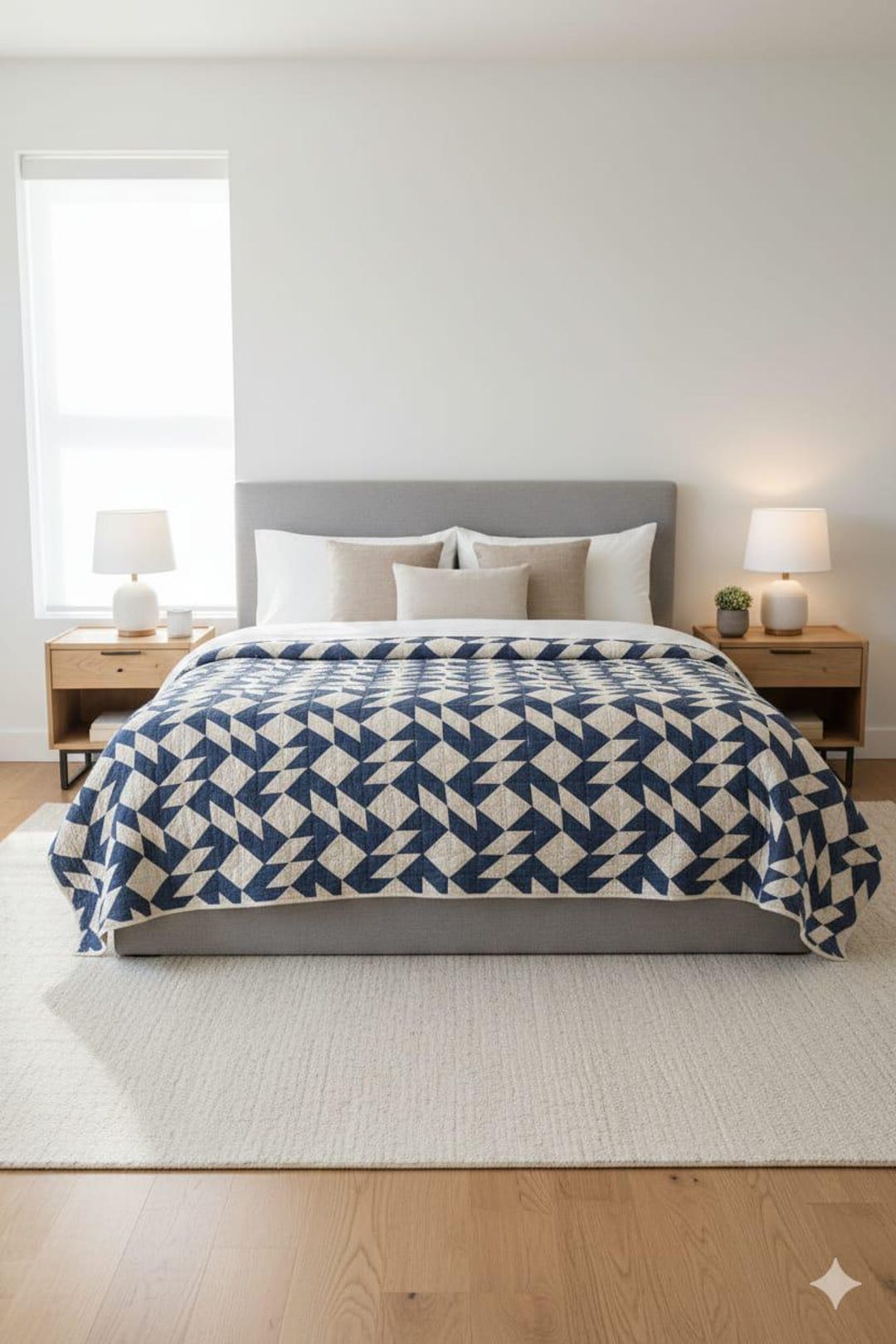 Upcycled Linen Patchwork Quilt 60x90 | Handmade Sustainable Bedspread ...