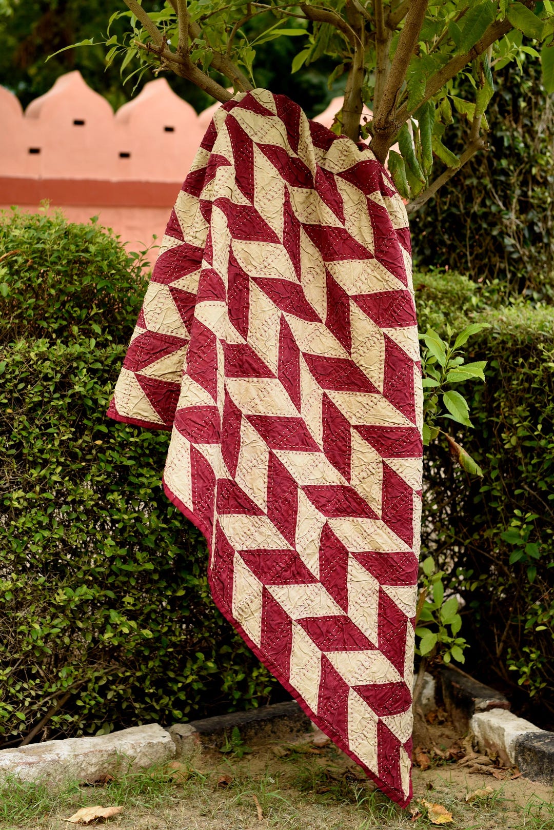 Upcycled Linen Patchwork Quilt | Handmade Sustainable Throw Blanket - Etsy