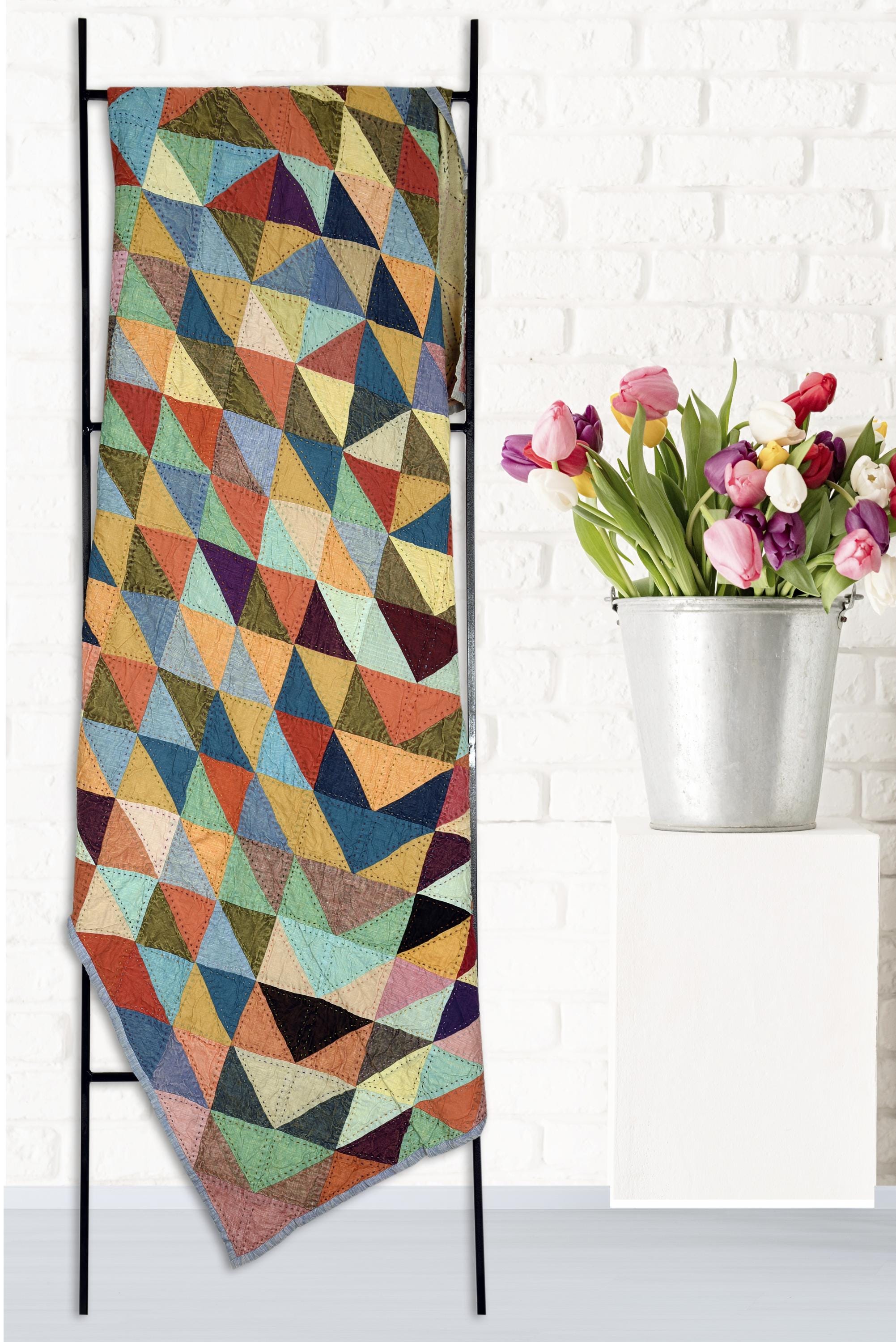Upcycled Linen Patchwork Quilt | Handmade Sustainable Throw Blanket - Etsy