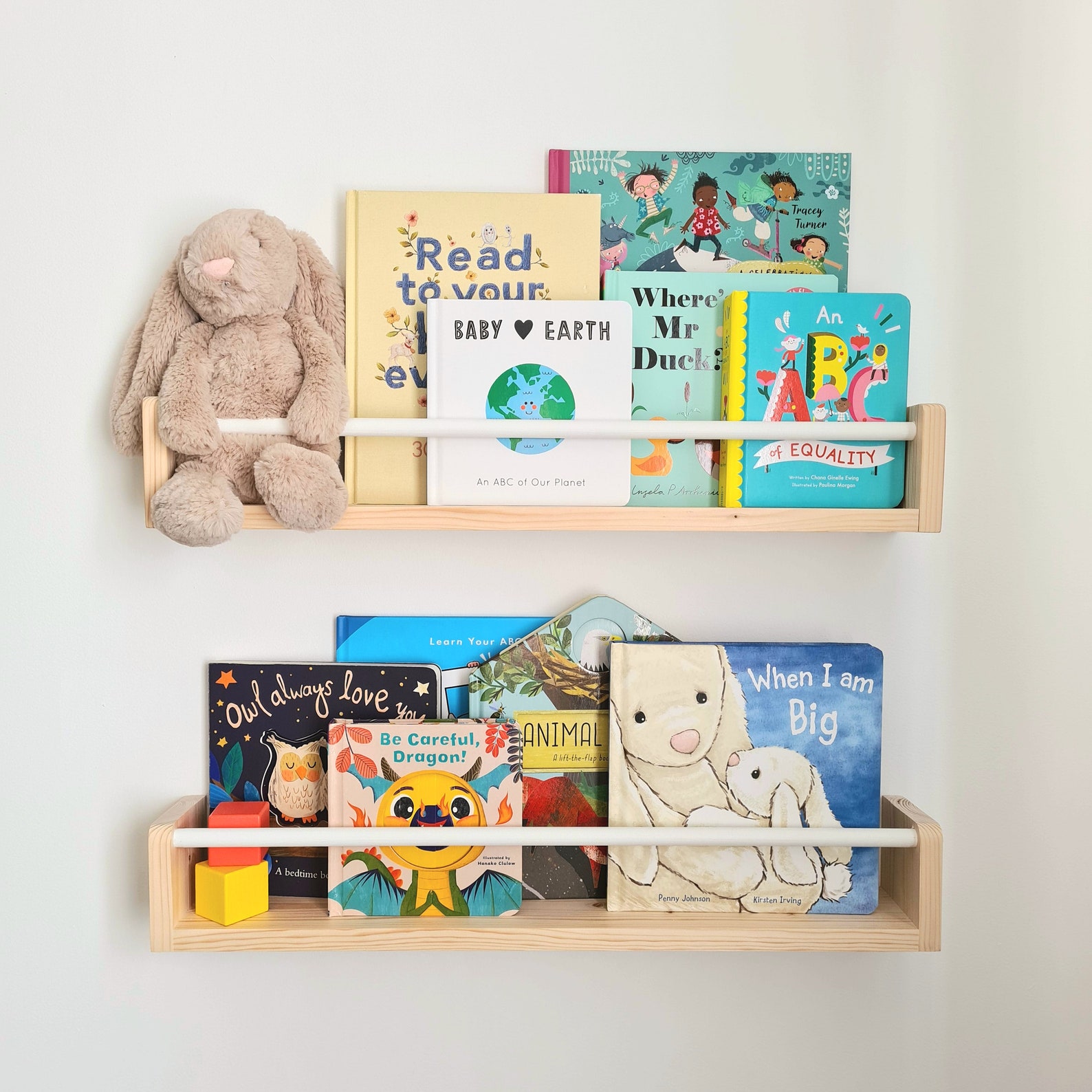 Nursery Shelf With Rail and Peg Hooks Nursery Shelf Decor Etsy UK
