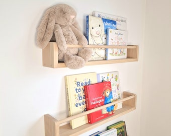 Set of Oak Bookshelves for Nursery, Baby Room, Nursery Shelf for Books, Shelf for children books, Nursery bookshelf, Nursery decor shelf