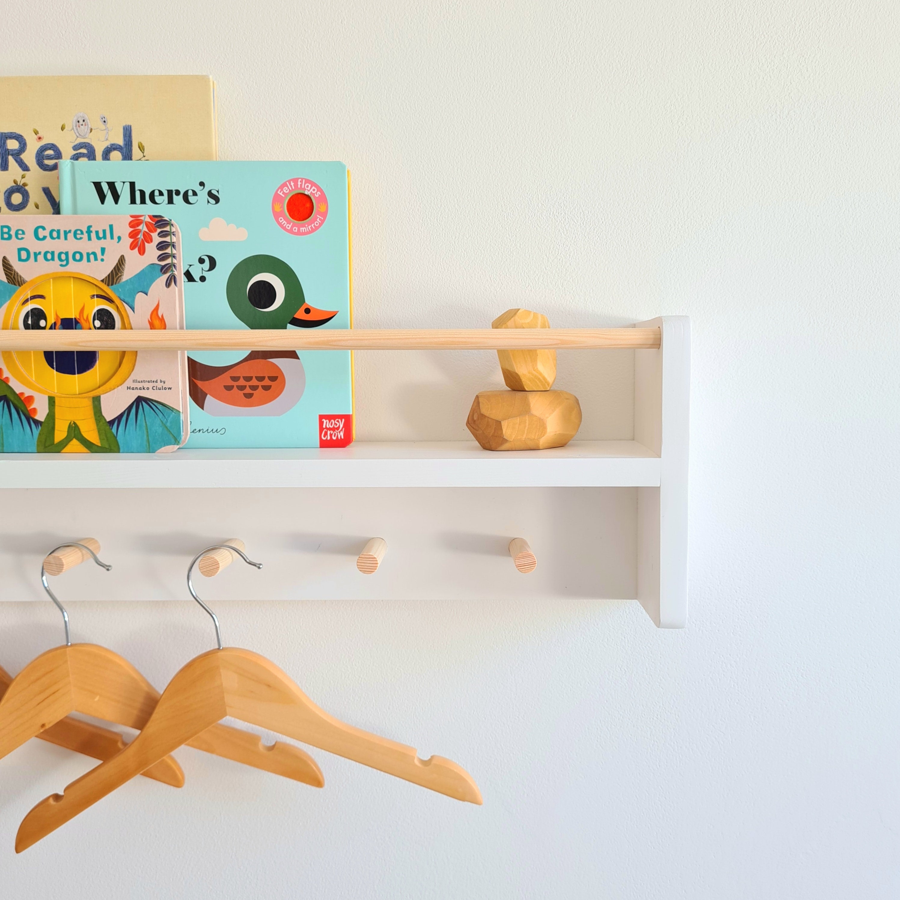 Nursery Shelf With Rail and Peg Hook Modern Boho Baby Nursery Etsy UK