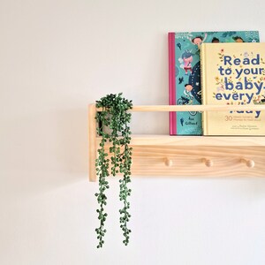 Estantería infantil con riel y clavija, estantería infantil, estantería de almacenamiento para guardería, almacenamiento de juguetes, estanterías Montessori, estantería infantil con riel