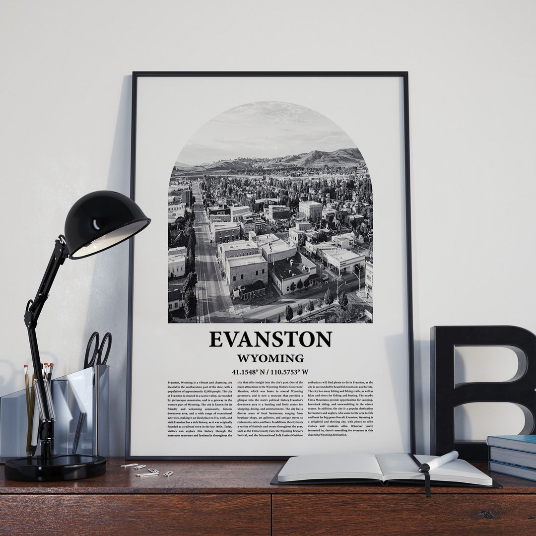 Evanston City Poster Inspired Newspaper, Evanston City Print, Photo
